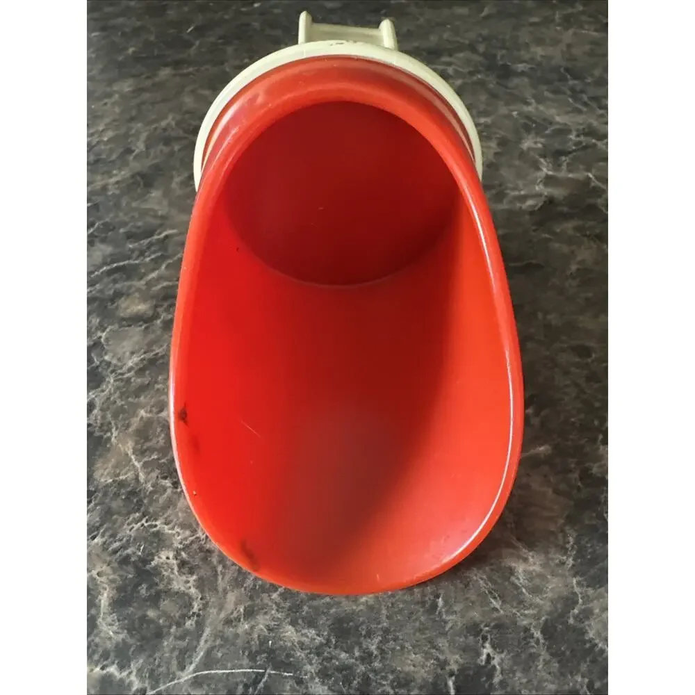 Vintage 1972 Avon 6 oz Flour Scoop Burnt Orange with flower pattern